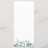 Carte de menu Mariage moderne Eucalyptus Watercolo (Dos)