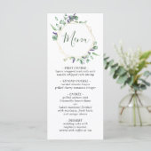 Carte de menu Mariage moderne Eucalyptus Watercolo (Debout devant)