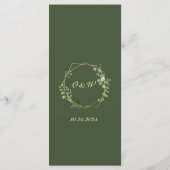 Carte de menu Mariage moderne Eucalyptus Watercolo (Dos)