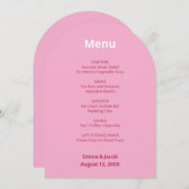 Carte de menu Mariage moderne Pink Magenta (Devant / Derrière)