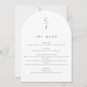 Carte de menu mariage Monogramme moderne Arche bla (Devant)