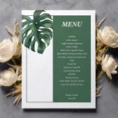 Carte de menu Mariage Monstera Tropical Budget