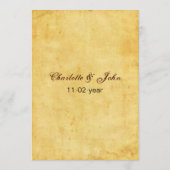 carte de menu mariage nautique ancre rustique (Dos)