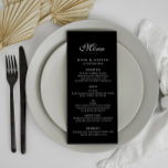 carte de menu mariage noir élégant<br><div class="desc">design simple noir et blanc. La couleur et le texte peuvent être personnalisés.</div>