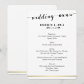 Carte de menu Mariage noir et blanc arrondi Gold L (Devant / Derrière)
