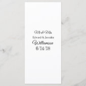 Carte de menu Mariage noir et blanc simple et élég (Dos)