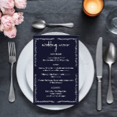 Carte de menu Mariage noir foncé