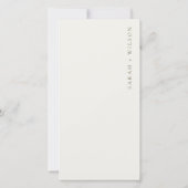 Carte de menu Mariage or Tropical Beach Palm Sketc (Dos)