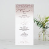 Carte de menu Mariage orange beige Damask (Debout devant)