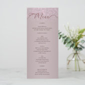 Carte de menu Mariage orange beige Damask (Debout devant)
