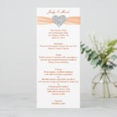 Carte de menu Mariage orange Diamond Heart (Debout devant)