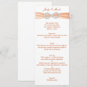 Carte de menu Mariage Orange Diamond Infinity (Devant / Derrière)