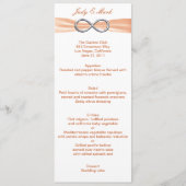 Carte de menu Mariage Orange Infinity (Devant)