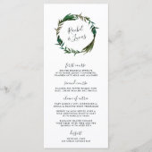 Carte de menu Mariage Palm Wreath (Devant)