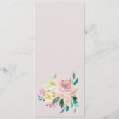 Carte de menu Mariage Pastel Floral Wreath (Dos)