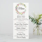 Carte de menu Mariage Pastel Floral Wreath (Debout devant)