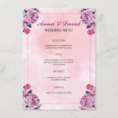 Carte de menu mariage. Personnalisable  (Devant)