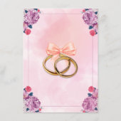 Carte de menu mariage. Personnalisable  (Dos)