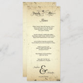 Carte de menu Mariage personnalisable Storyline (Devant / Derrière)
