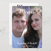 Carte de menu Mariage photo (Devant / Derrière)