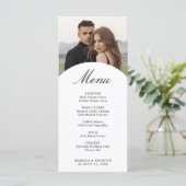 Carte de menu Mariage photo simple et élégant (Debout devant)