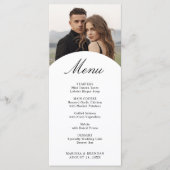 Carte de menu Mariage photo simple et élégant (Devant)