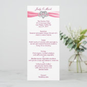 Carte de menu Mariage Pink Infinity Heart (Debout devant)