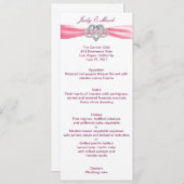Carte de menu Mariage Pink Infinity Heart (Devant / Derrière)