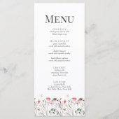 Carte de menu Mariage Pink Poppy Meadow (Devant)