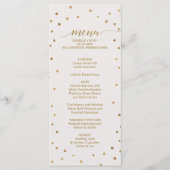 Carte de menu Mariage Pois d'or (Devant)