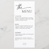 Carte de menu mariage pour dîner de trois plats (Devant)