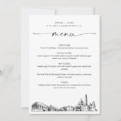Carte de menu Mariage pour dîner Skyline de Washin (Devant)