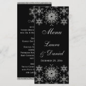 Carte de menu Mariage pour les flocons de neige de (Devant / Derrière)