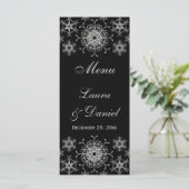 Carte de menu Mariage pour les flocons de neige de (Debout devant)