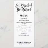 Carte de menu Mariage pour manger moderne (Devant)