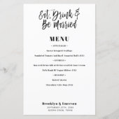 Carte de menu Mariage pour manger moderne (Devant)