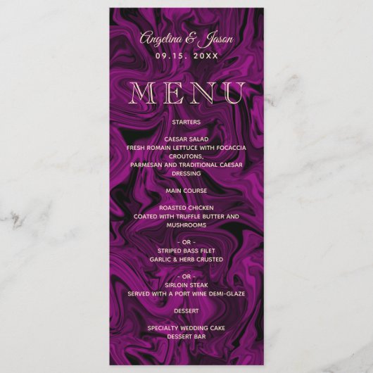 Carte de menu Mariage Purple Elegant (Devant)