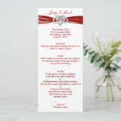 Carte de menu Mariage Red Infinity Heart (Debout devant)