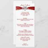 Carte de menu Mariage Red Infinity Heart (Devant / Derrière)