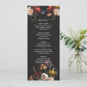 Carte de menu Mariage Rembrandt Floral Dark & Mood (Debout devant)