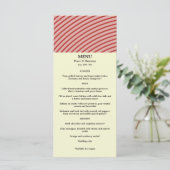 Carte de menu Mariage Riple Red Stripes (Debout devant)
