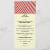 Carte de menu Mariage Riple Red Stripes (Devant)