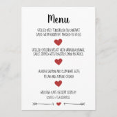 CARTE DE MENU MARIAGE ROMANTIQUE (Devant)
