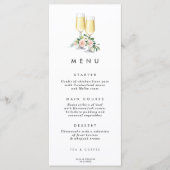 carte de menu mariage rose bulle (Devant)
