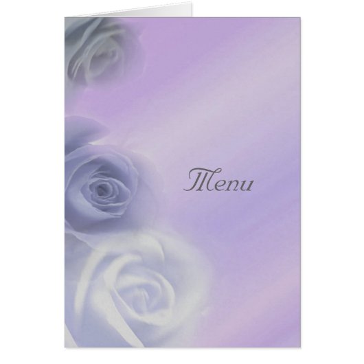 Carte de menu Mariage Rose d'argent (Devant)