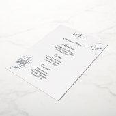 Carte de menu Mariage Rose Feuille (Rotation)