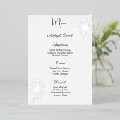 Carte de menu Mariage Rose Feuille (Debout devant)