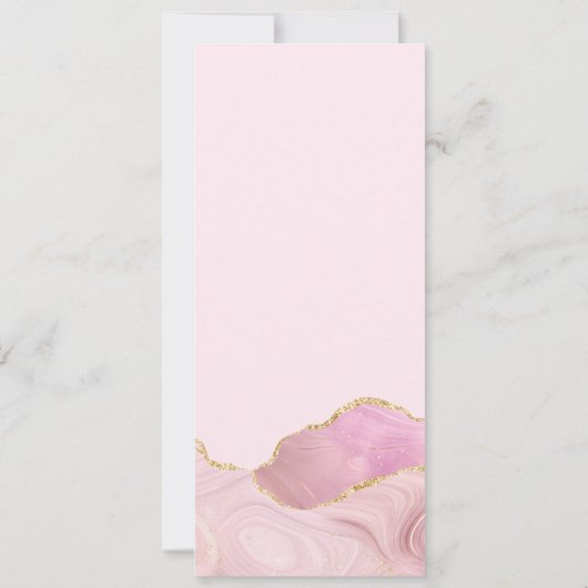 Carte de menu Mariage Rose & Gold Agate (Dos)