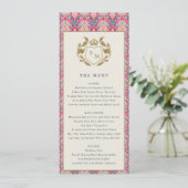 Carte de menu Mariage Rose Gold Classy Floral Laur (Debout devant)