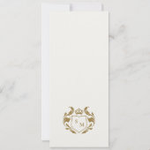 Carte de menu Mariage Rose Gold Classy Floral Laur (Dos)